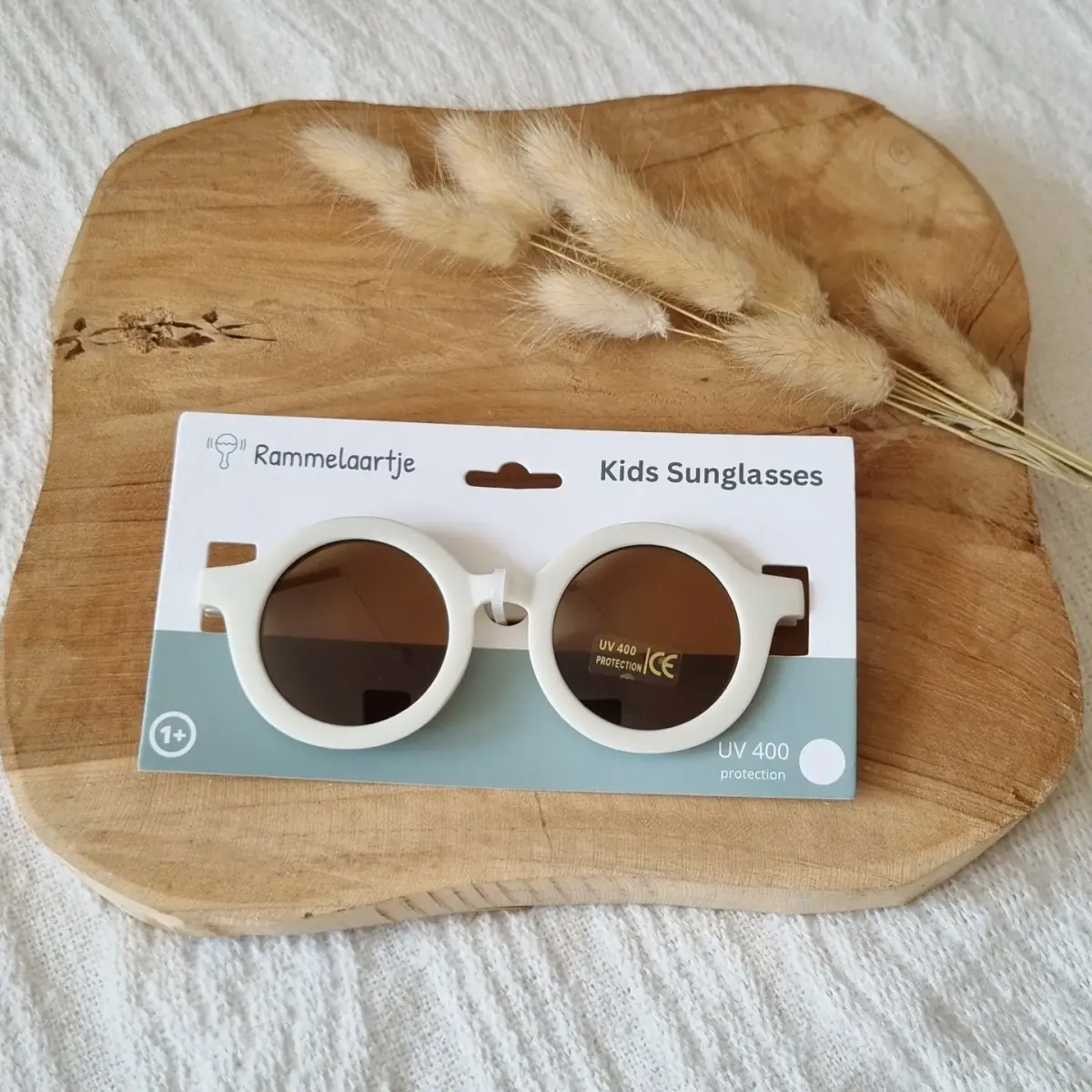 Rammelaatje - Runde solbriller til barn – Beige