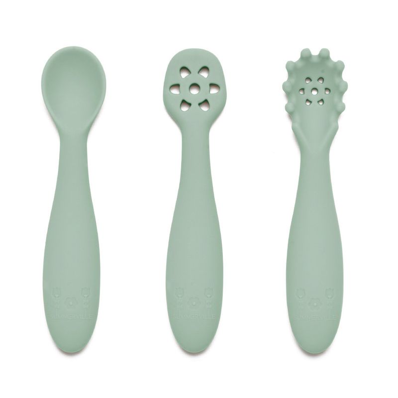Summerville Organic pre-spoons silikon, cameo green - 3pk
