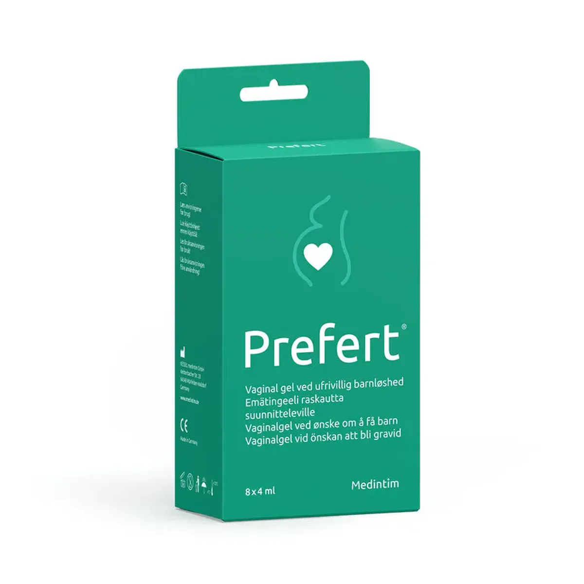 Medintim Prefert Vaginal gel sædvennlig glidemiddel 8 x 4ml