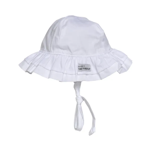 Hovedbilde Flap Happy Solhatt Double Ruffle Hat, hvit