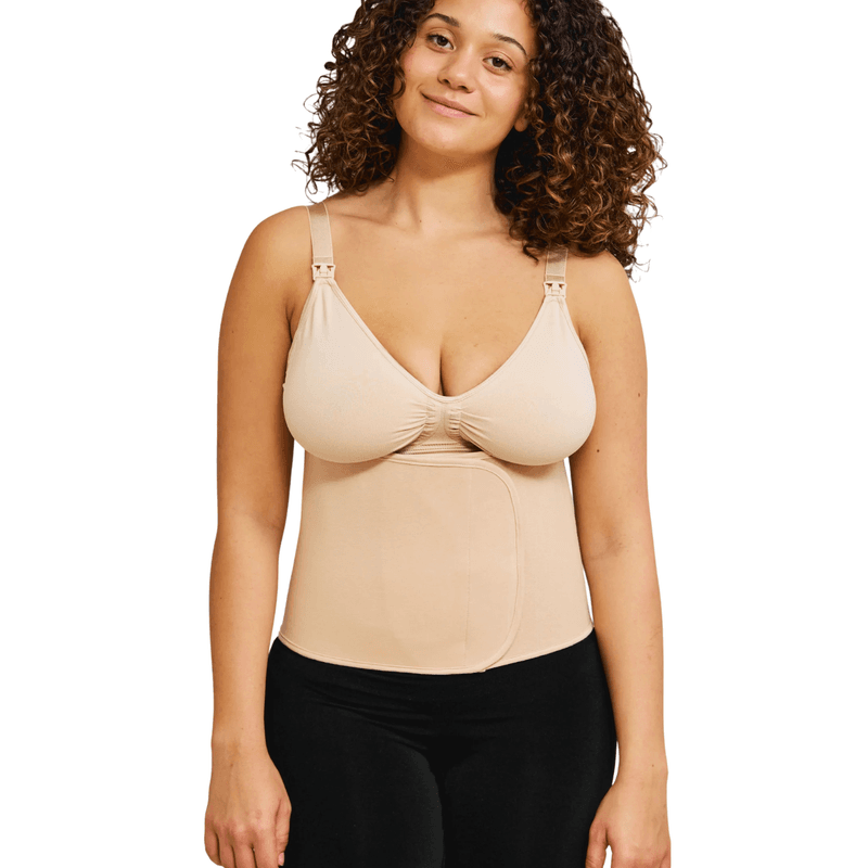 Carriwell Organic Cotton Post Birth Belly Binder, honey
