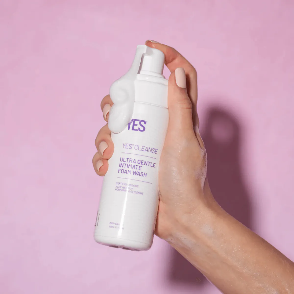 YES CLEANSE Intimvask skum sertifisert økologisk, 150ml, roseduft
