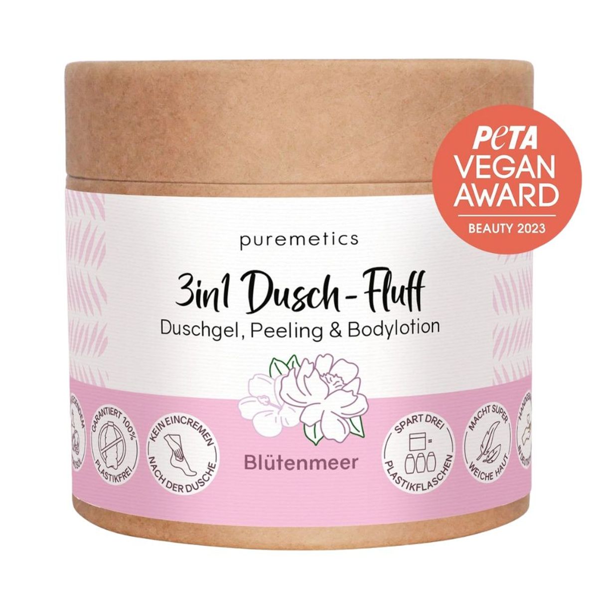 Puremetics 3-i-1 Dusch-Fluff dusjsåpe «blomsterhav»