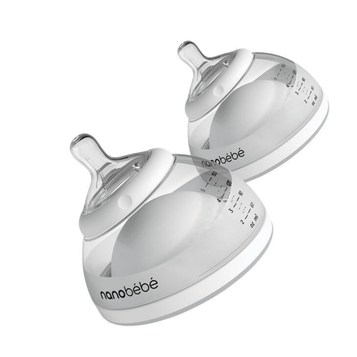 Nanobébé Breastmilk Bottle 150ml, 2stk Grey