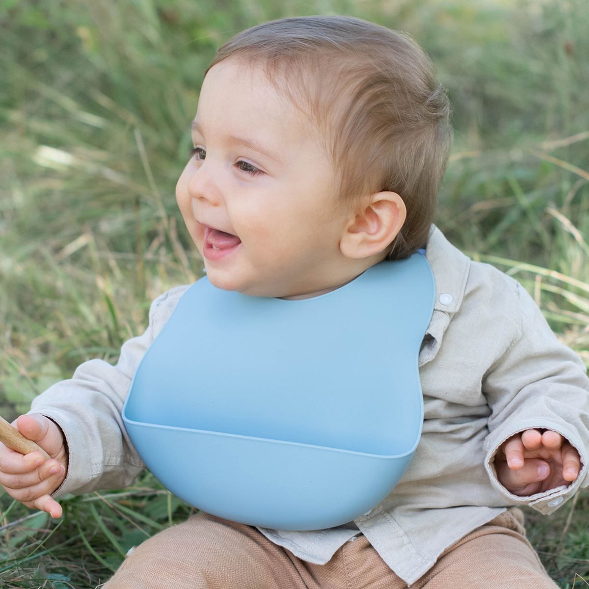 Summerville Organic smekker i silikon, 2pk, blue green