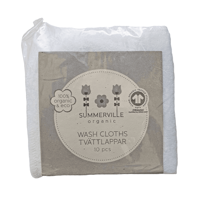 Hovedbilde Summerville Organic vaskekluter, 10pk, Hvit