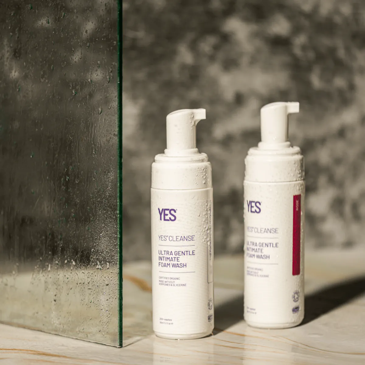 YES CLEANSE Intimvask skum sertifisert økologisk, 150ml, roseduft