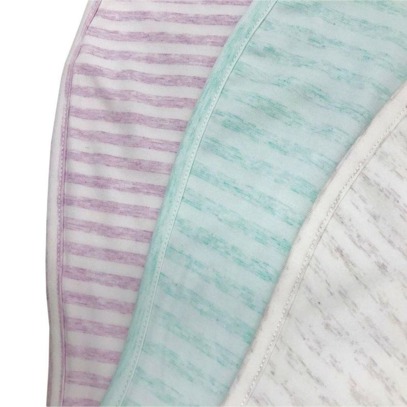 Woombie Swaddle Sock svøpepose uten glidelås, grå/hvit striper 0-3 mnd